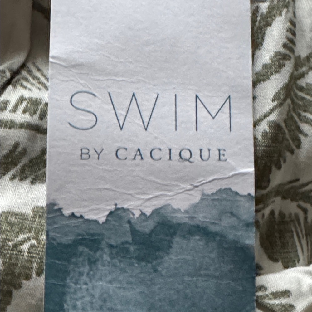 SWIM By Cacique Palm Tree Print Wide-Leg Cover Up Pants Swim wear Sz 22/24 - Picture 9 of 9